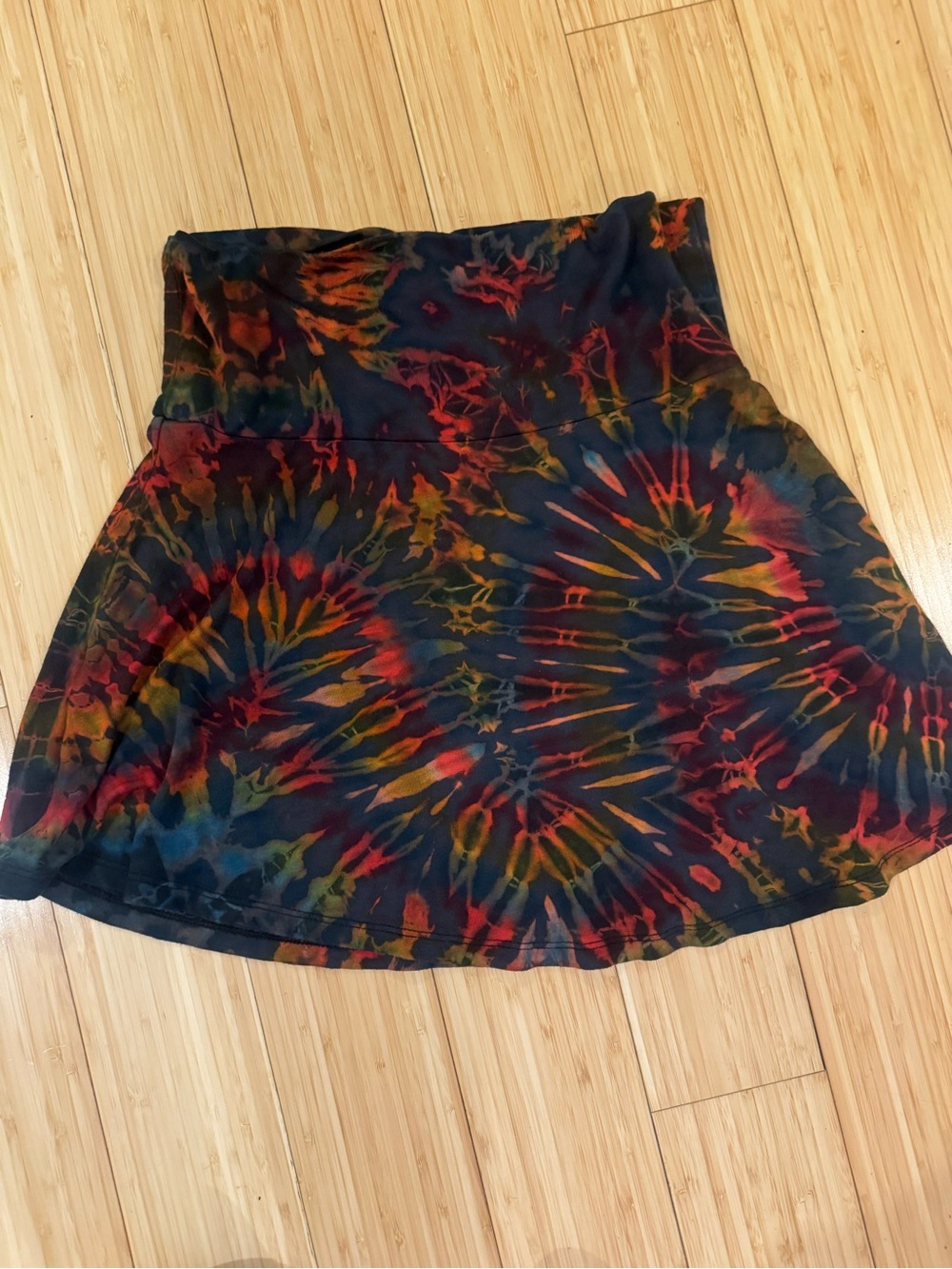 Tucan Tango tie-Dye Flared Women's festival Skirt in Multicolor